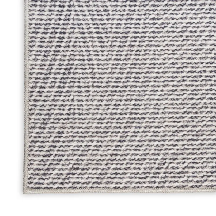 8' Cream Abstract Washable Runner Rug