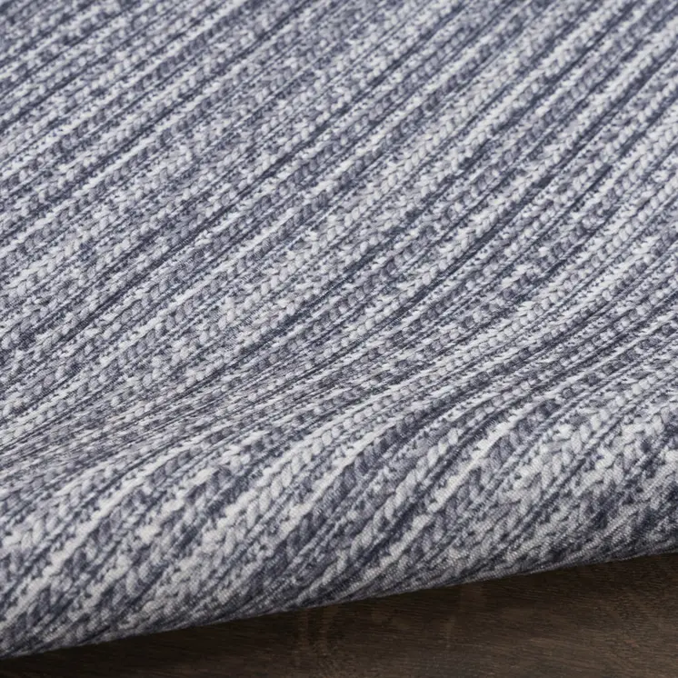 8' Gray And White Abstract Washable Runner Rug
