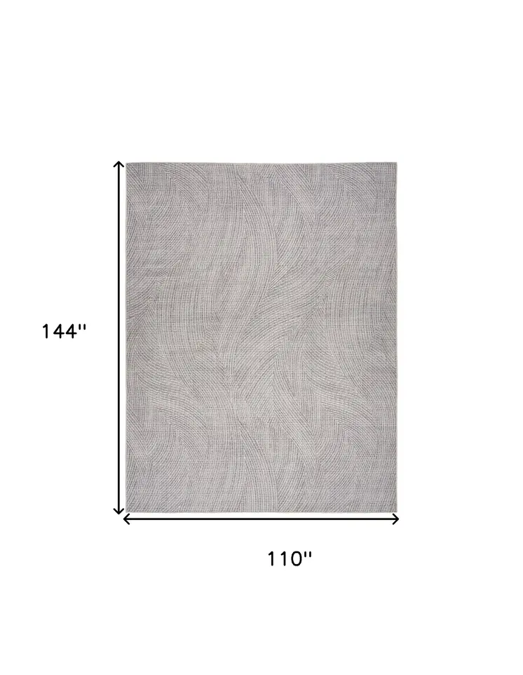 9' X 12' Gray And Ivory Abstract Washable Area Rug