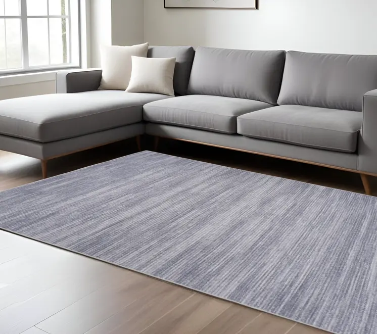 9' X 12' Gray Distressed Washable Area Rug