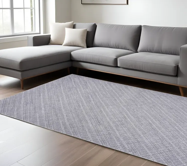 9' X 12' Gray Washable Area Rug
