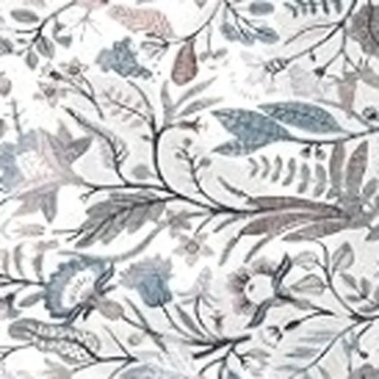 8' Ivory Floral Washable Runner Rug