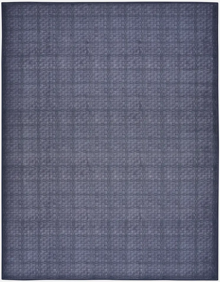 8' X 10' Blue and Gray Geometric Power Loom Washable Non Skid Area Rug