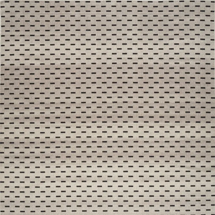 9' X 12' Cream And Black Geometric Washable Area Rug
