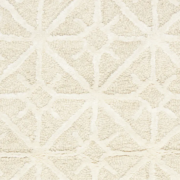 4' X 6' Ivory and Tan Geometric Hand Tufted Area Rug