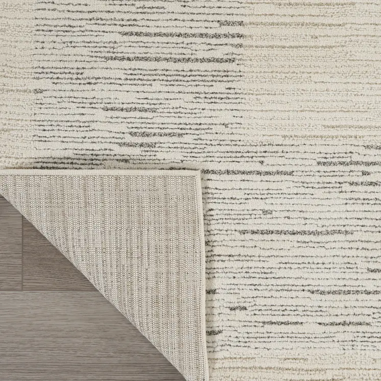 4' X 6' Gray And Ivory Striped Area Rug