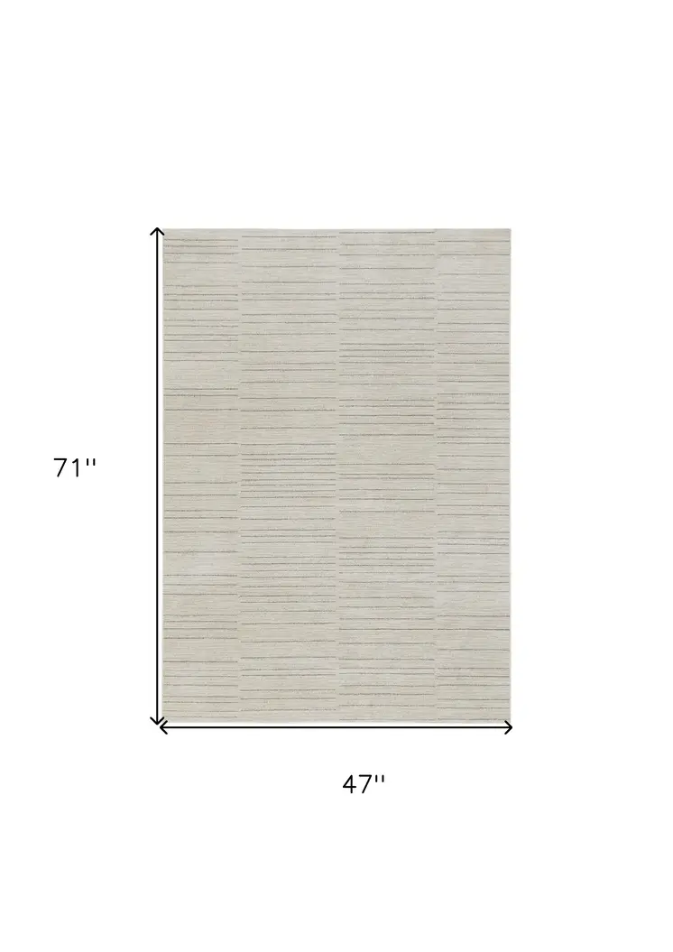 4' X 6' Gray And Ivory Abstract Area Rug