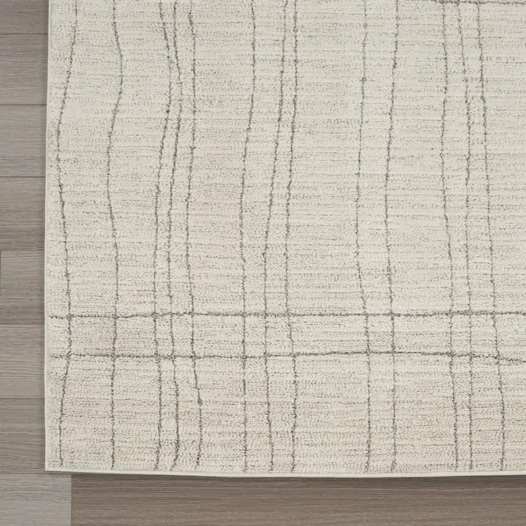 4' X 6' Gray and Ivory Abstract Power Loom Area Rug