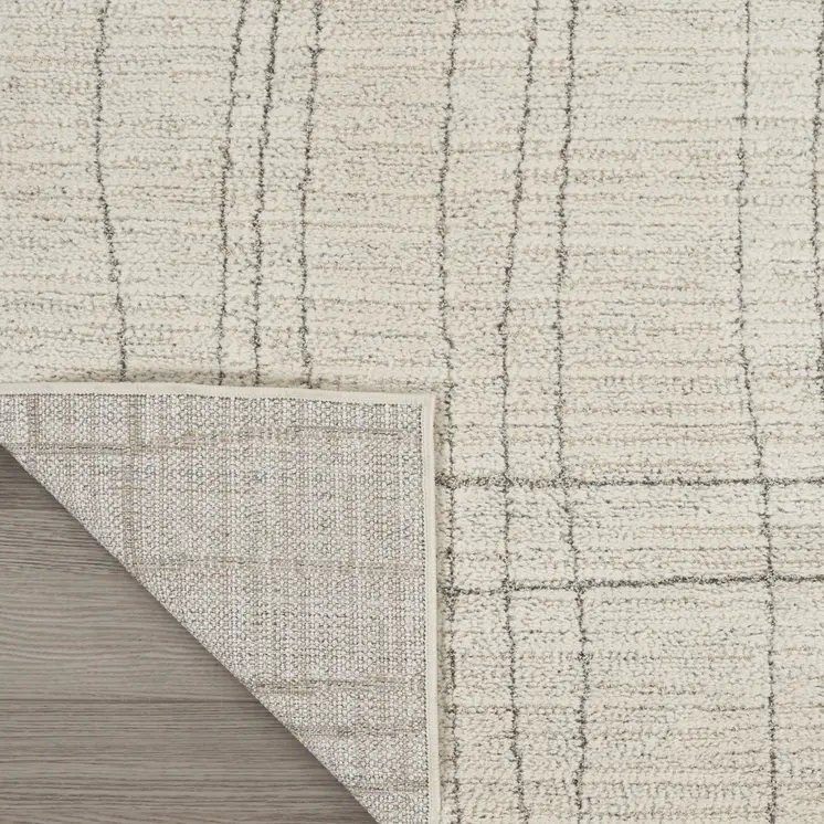 4' X 6' Gray and Ivory Abstract Power Loom Area Rug