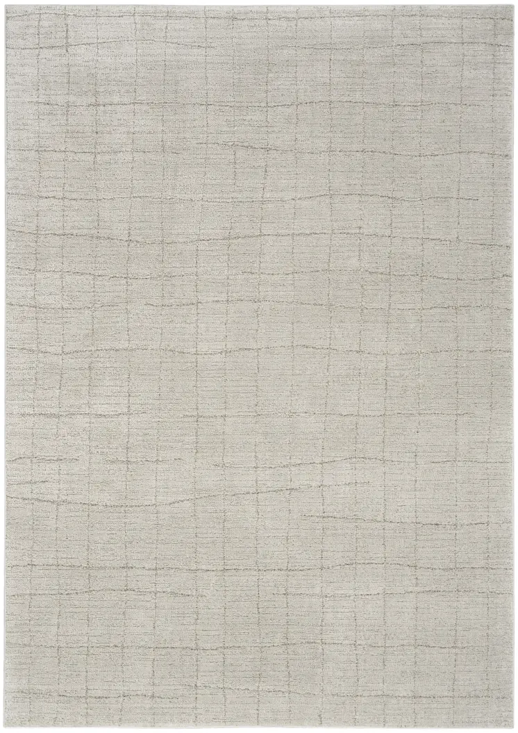 4' X 6' Beige and Gray Abstract Power Loom Area Rug