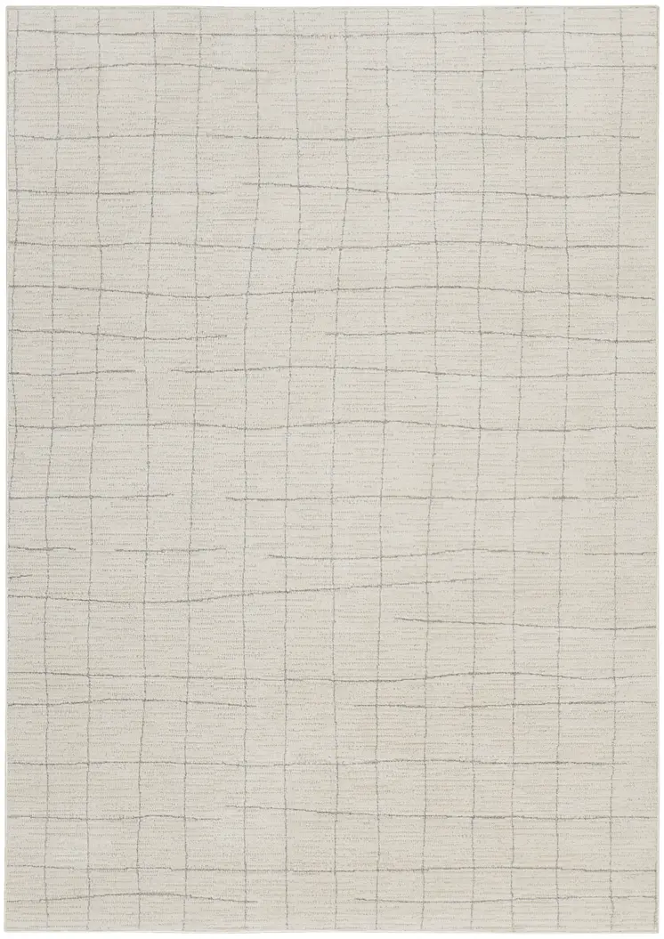 5' X 7' Gray And Ivory Abstract Area Rug