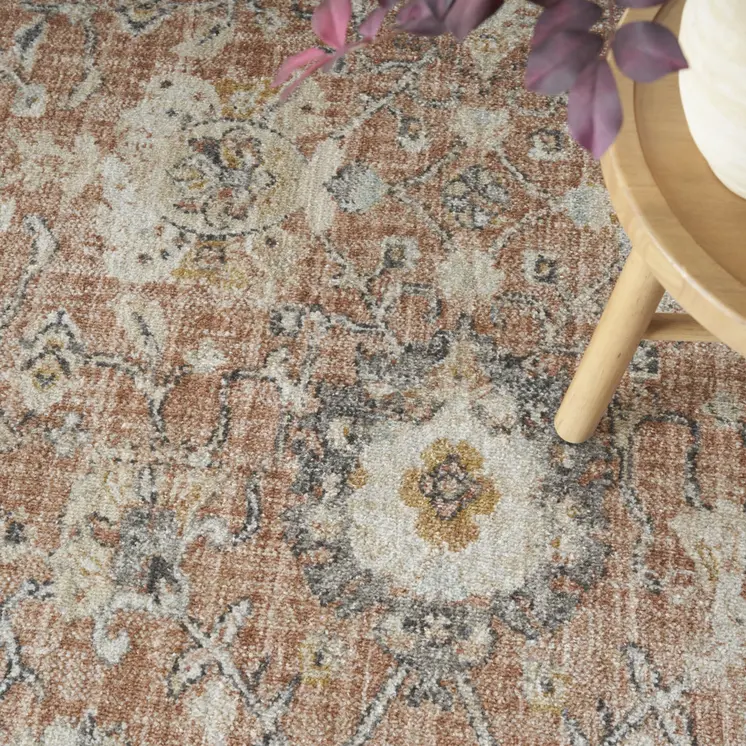 5' X 7' Gray And Ivory Striped Area Rug