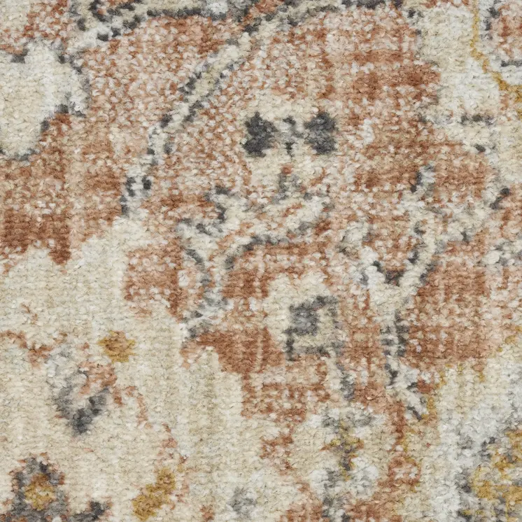 5' X 7' Gray And Ivory Striped Area Rug