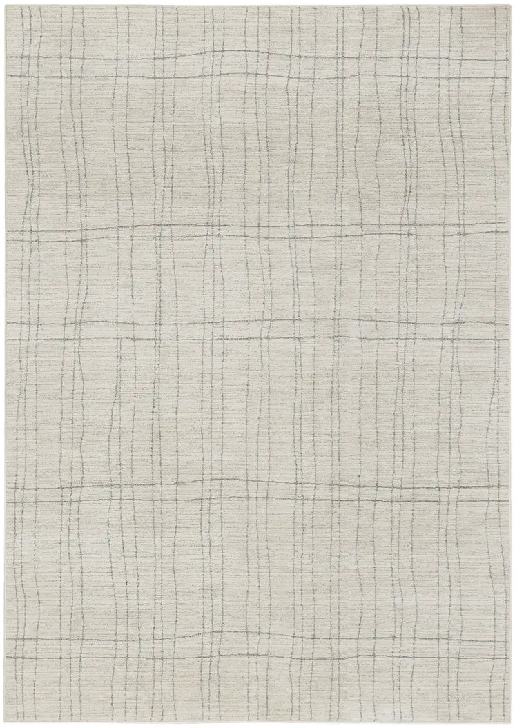 5' X 7' Gray And Ivory Abstract Area Rug