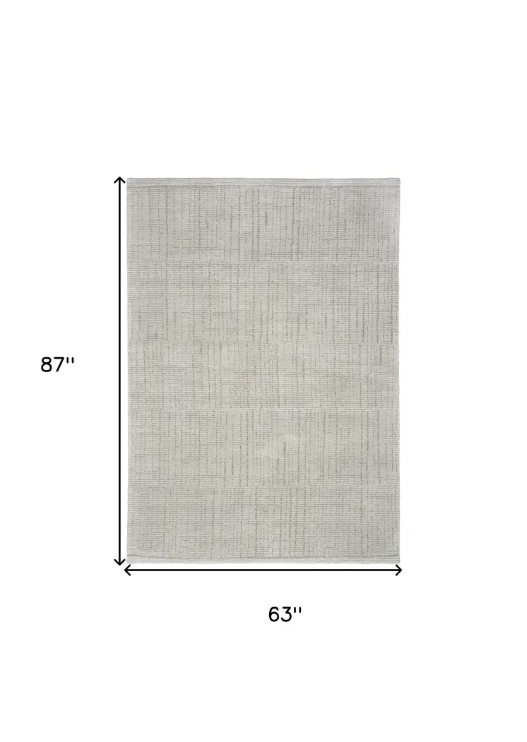 5' X 7' Gray And Silver Abstract Area Rug