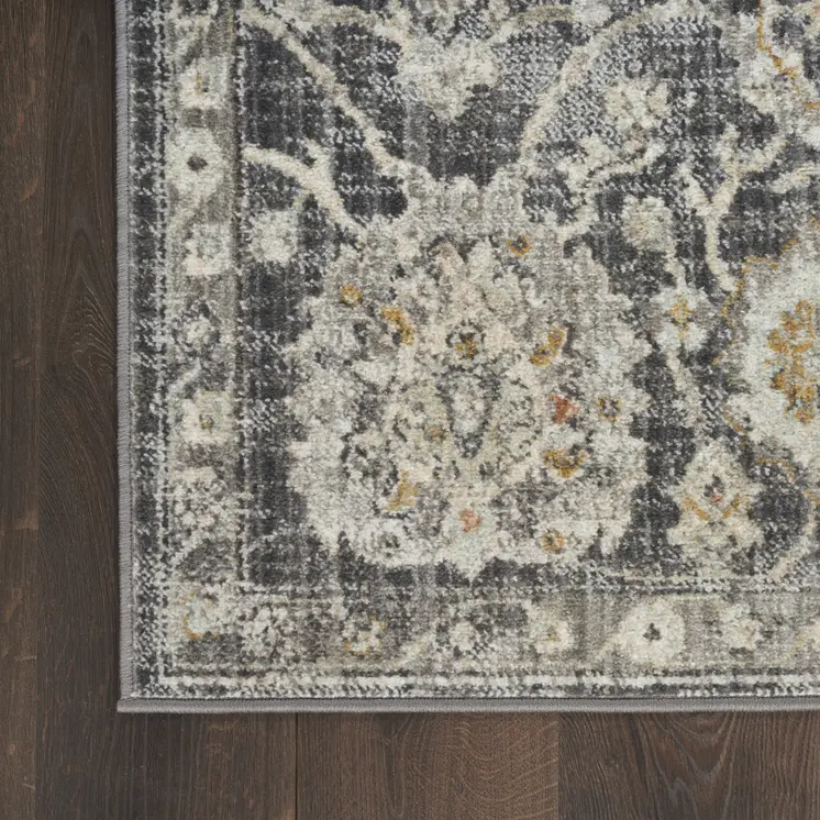 5' X 7' Gray And Silver Abstract Area Rug
