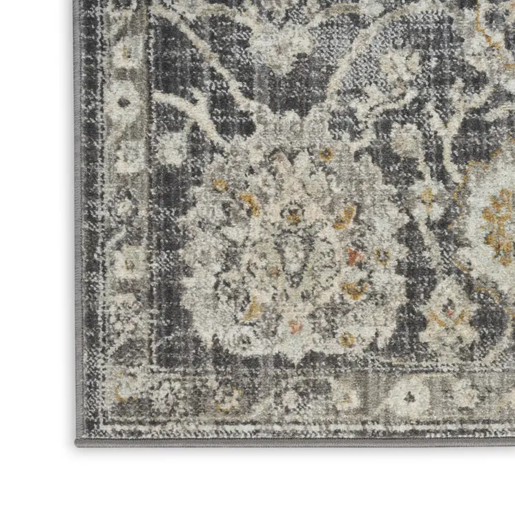 5' X 7' Gray And Silver Abstract Area Rug