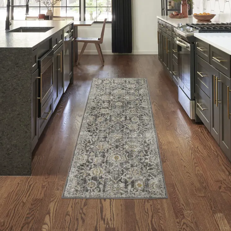 5' X 7' Gray And Silver Abstract Area Rug