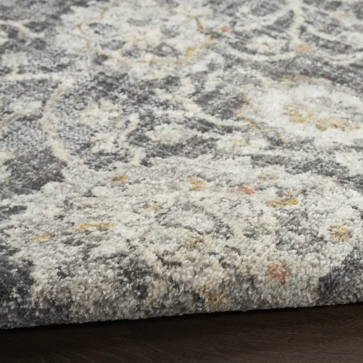 5' X 7' Gray And Silver Abstract Area Rug