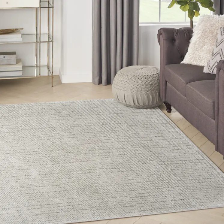5' X 7' Gray And Silver Abstract Area Rug