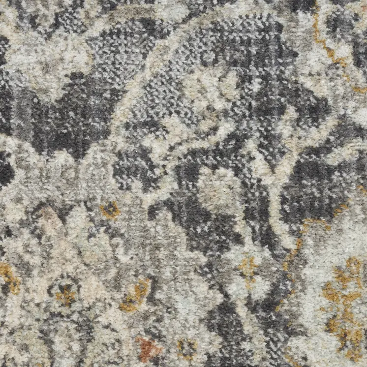 5' X 7' Gray And Silver Abstract Area Rug