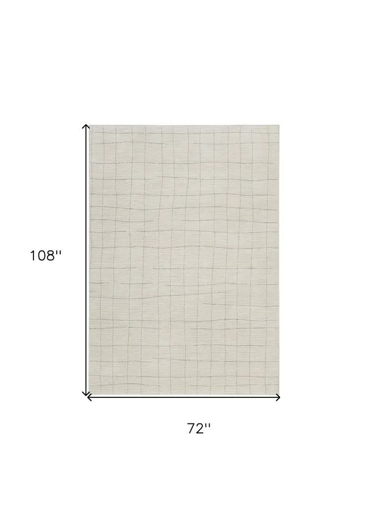 6' X 9' Gray And Ivory Abstract Area Rug
