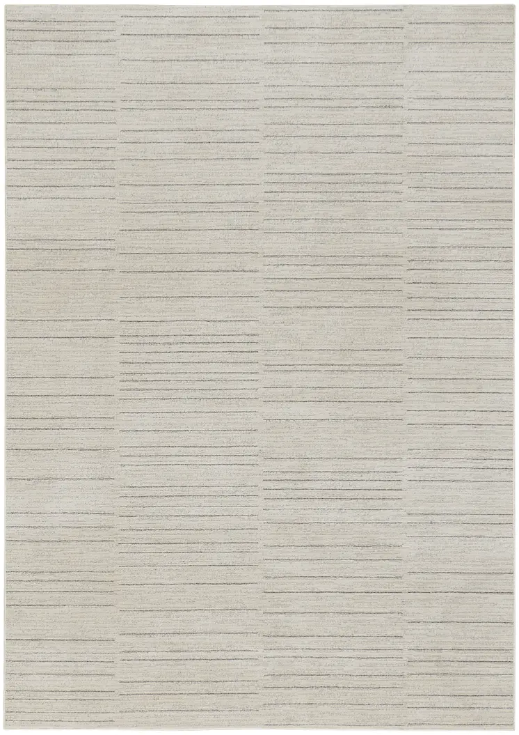 6' X 9' Gray And Ivory Abstract Area Rug