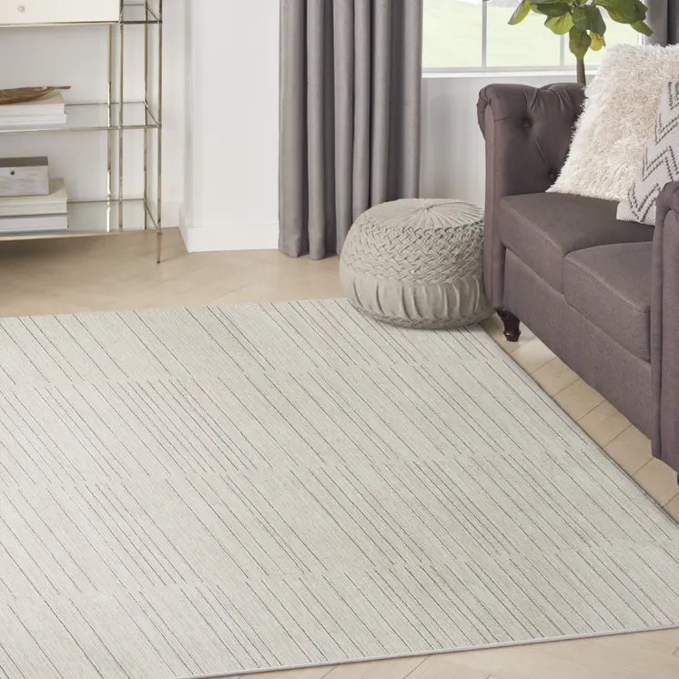 6' X 9' Gray And Ivory Abstract Area Rug