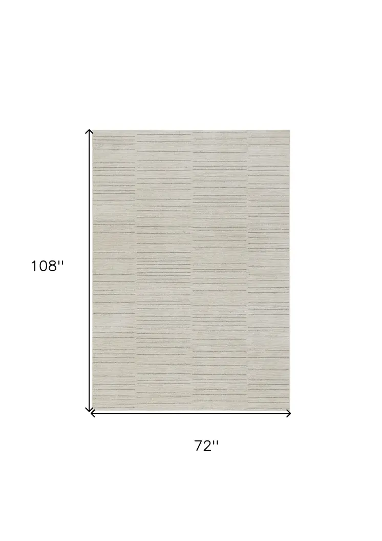 6' X 9' Gray And Ivory Abstract Area Rug