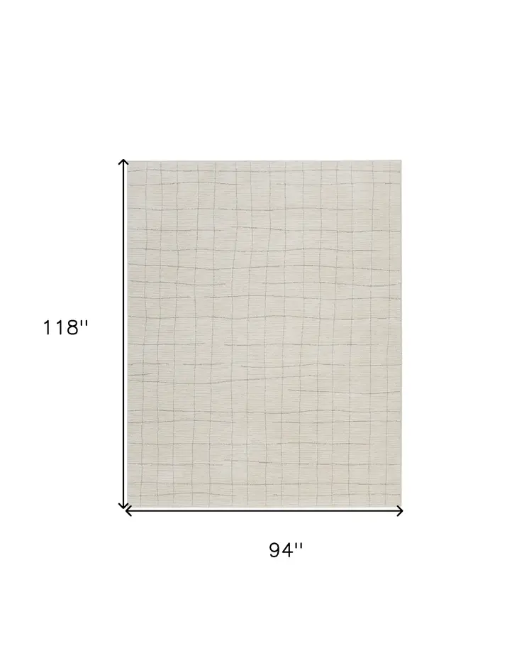 8' X 10' Gray And Ivory Abstract Area Rug