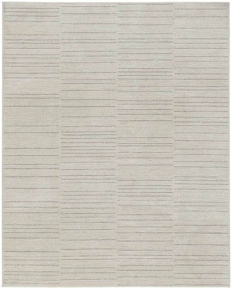 8' X 10' Gray And Ivory Abstract Area Rug