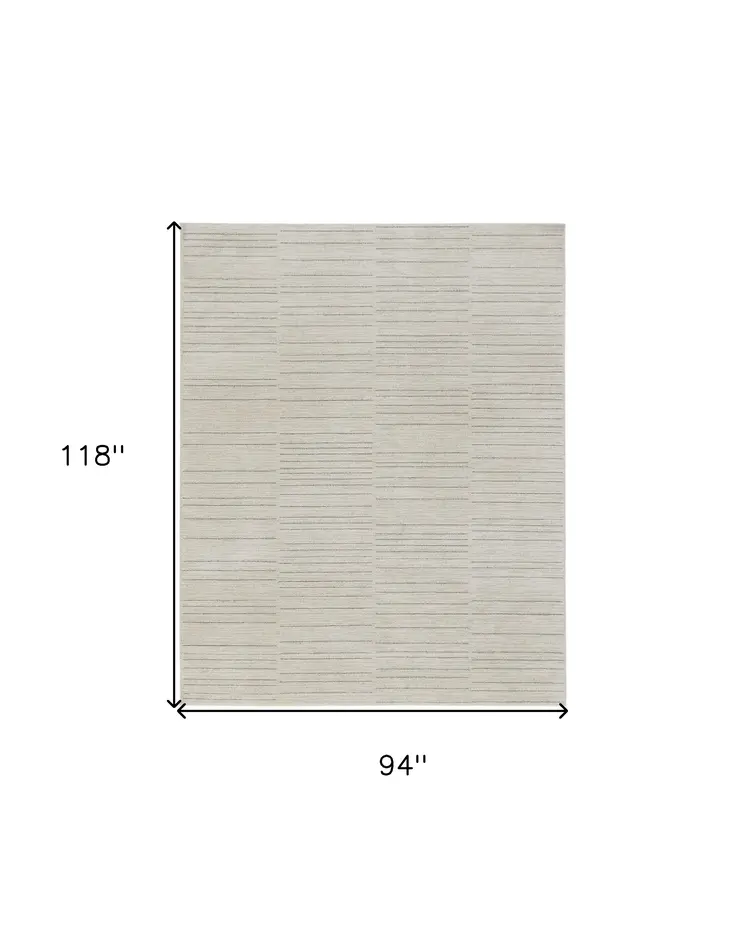 8' X 10' Gray And Ivory Abstract Area Rug