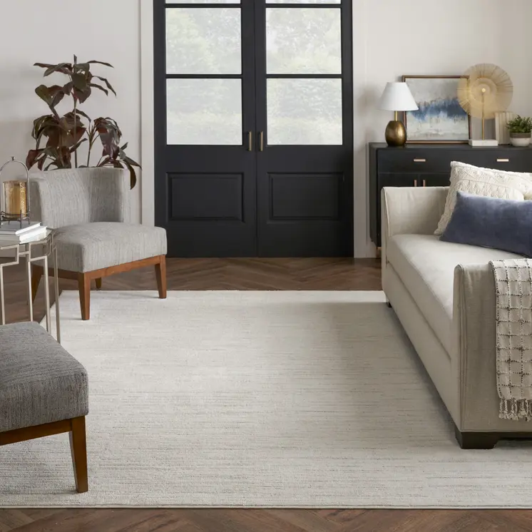 8' X 10' Gray And Ivory Abstract Area Rug