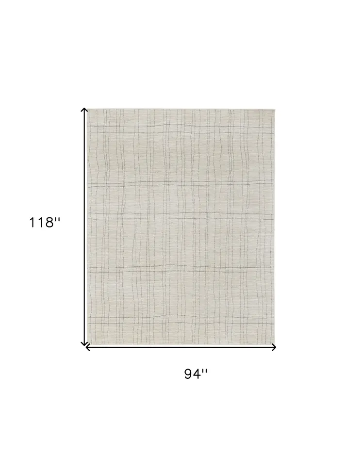 8' X 10' Gray And Ivory Abstract Area Rug