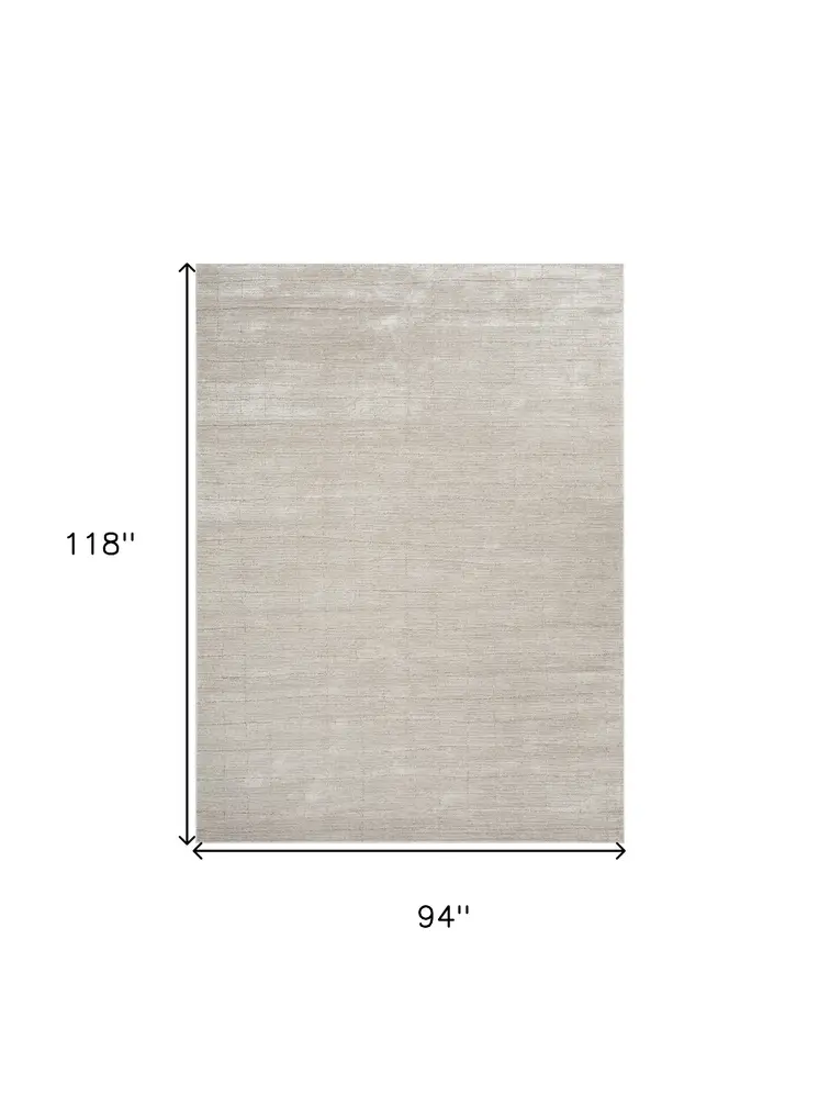 8' X 10' Beige and Ivory Abstract Power Loom Area Rug