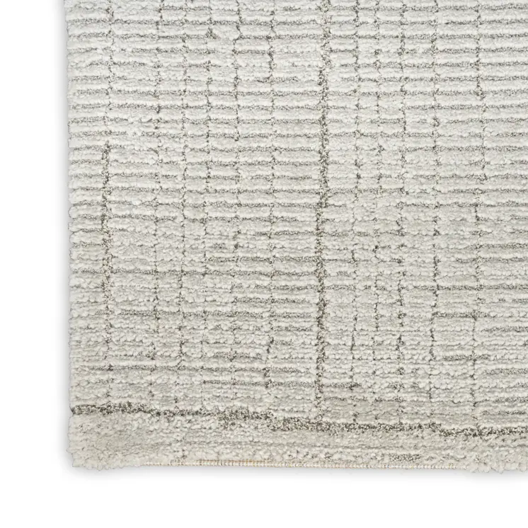 8' X 10' Gray and Ivory Abstract Power Loom Area Rug