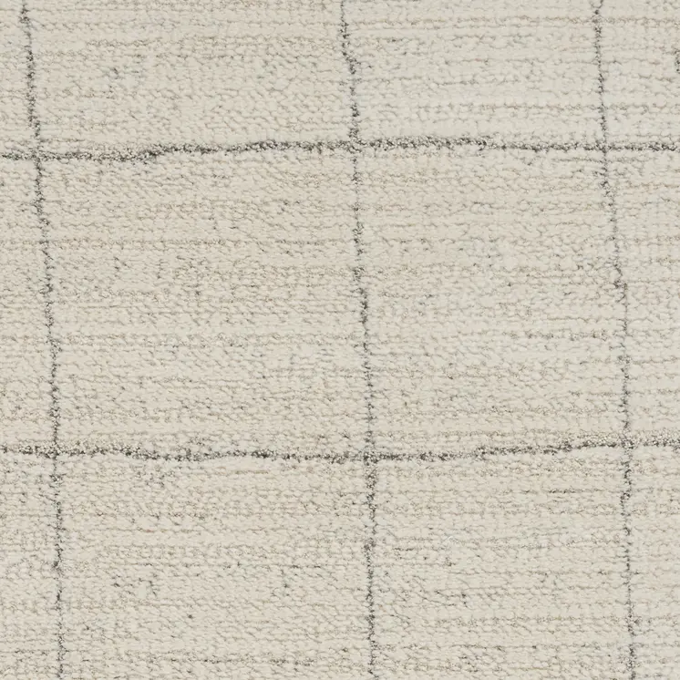 8' Gray And Ivory Abstract Runner Rug