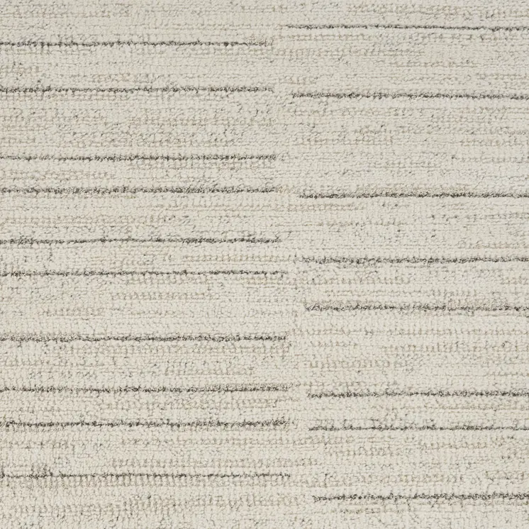 8' Gray And Ivory Abstract Runner Rug