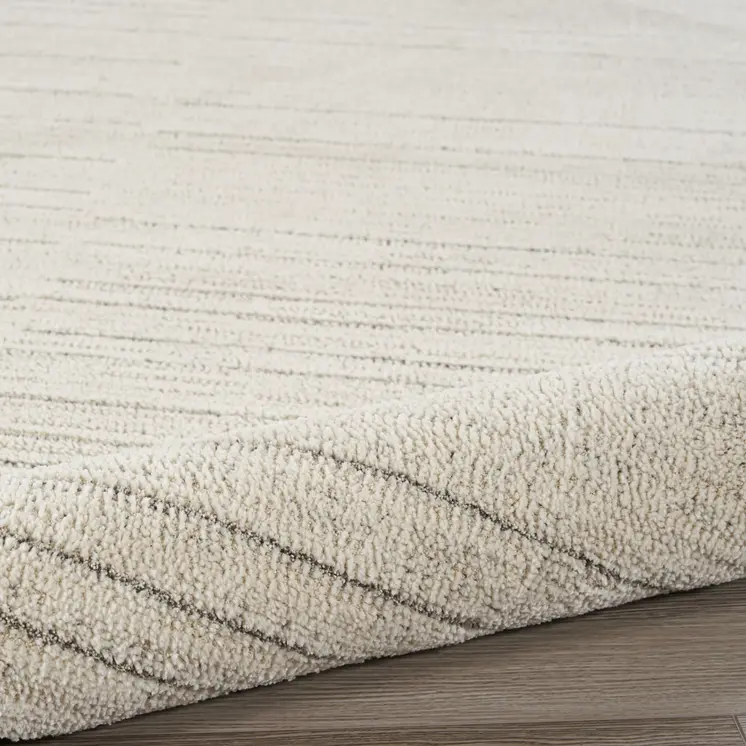 8' Gray And Ivory Abstract Runner Rug