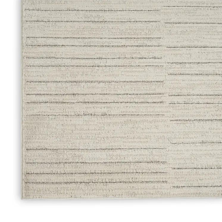 8' Gray And Ivory Abstract Runner Rug