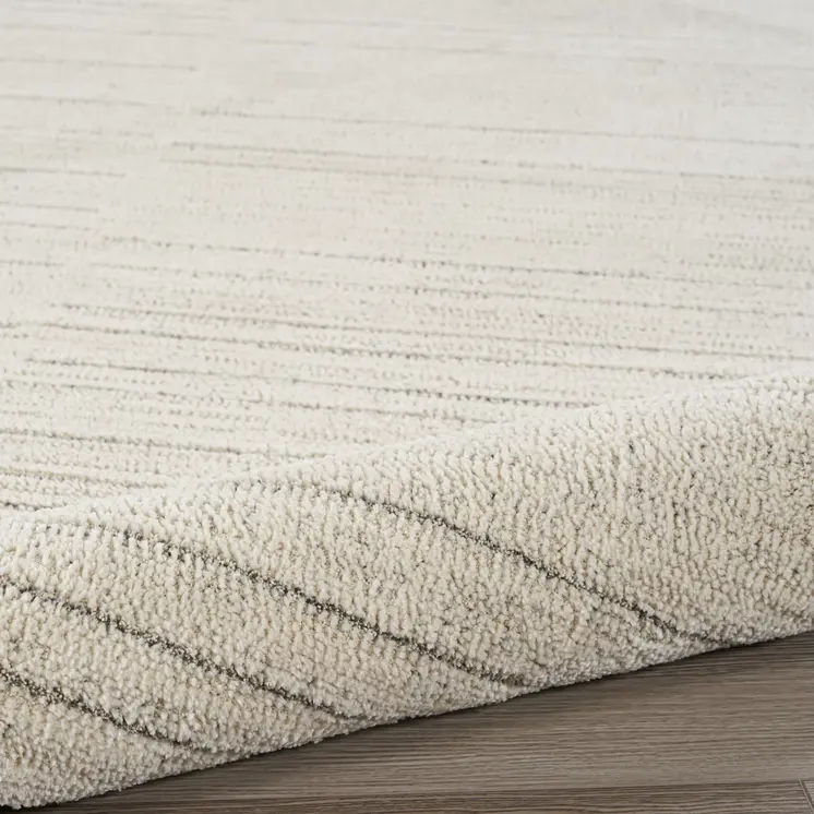 8' Gray And Ivory Abstract Runner Rug
