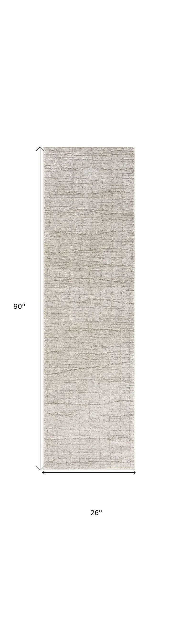 8' Beige And Gray Abstract Runner Rug