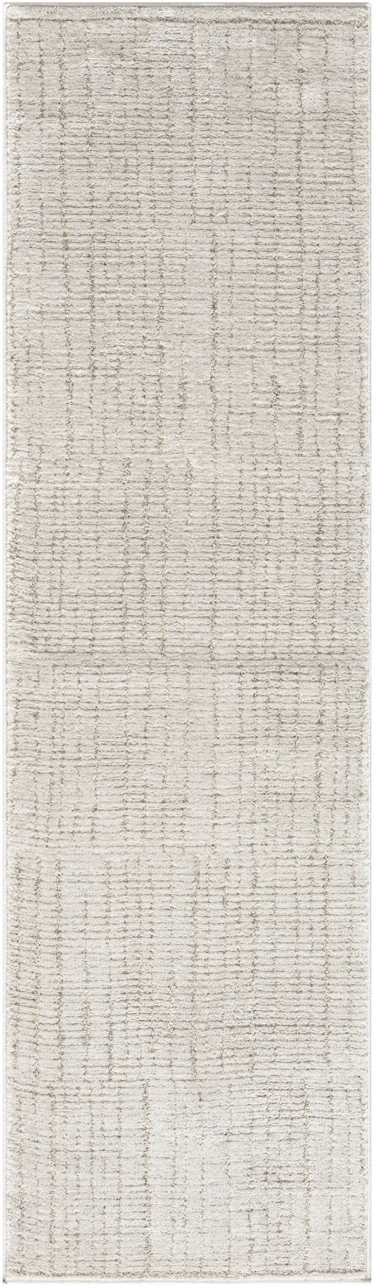 8' Gray And Silver Abstract Runner Rug