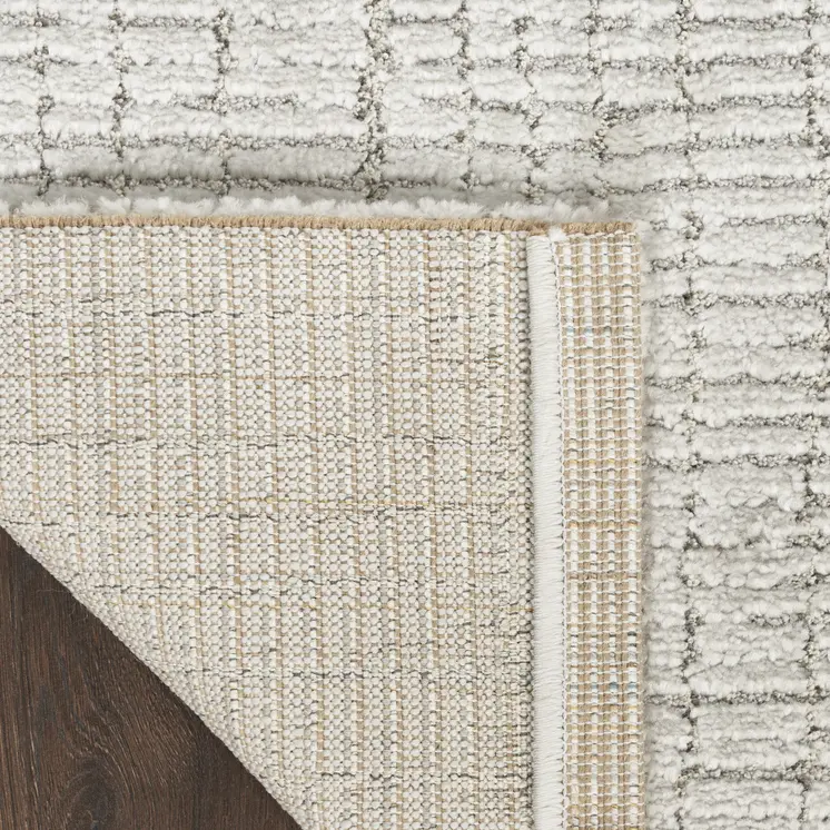8' Gray And Silver Abstract Runner Rug