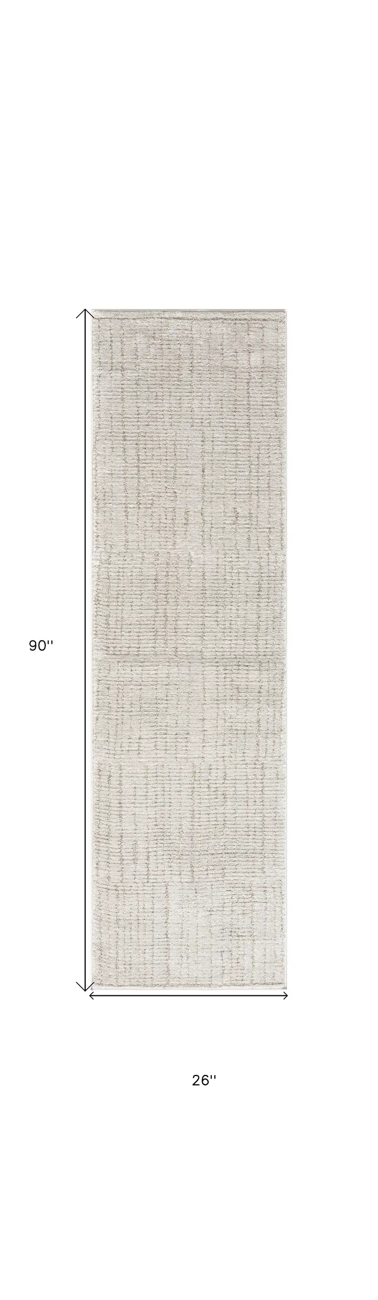 8' Gray And Silver Abstract Runner Rug