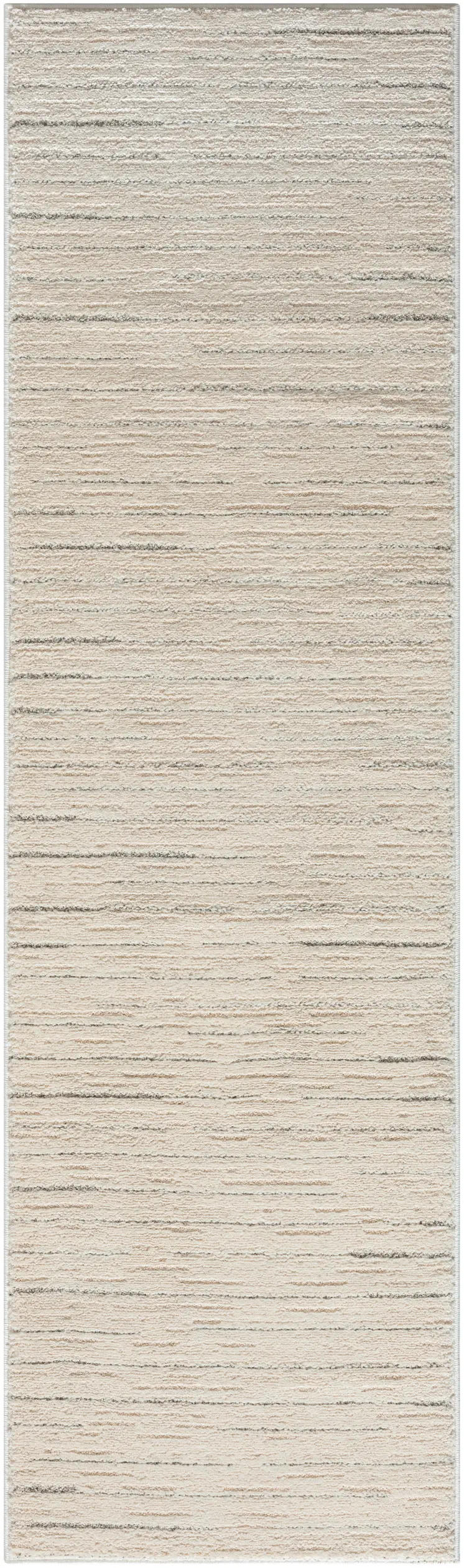 8' Gray And Ivory Abstract Runner Rug