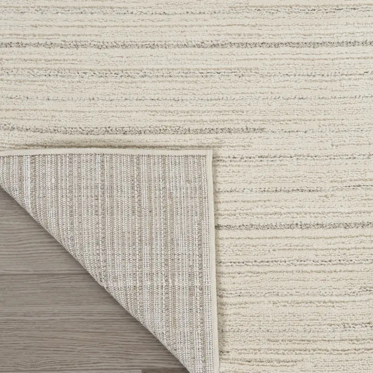 8' Gray And Ivory Abstract Runner Rug
