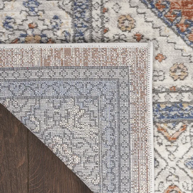 8' X 10' Beige and Bronze Oriental Power Loom Area Rug