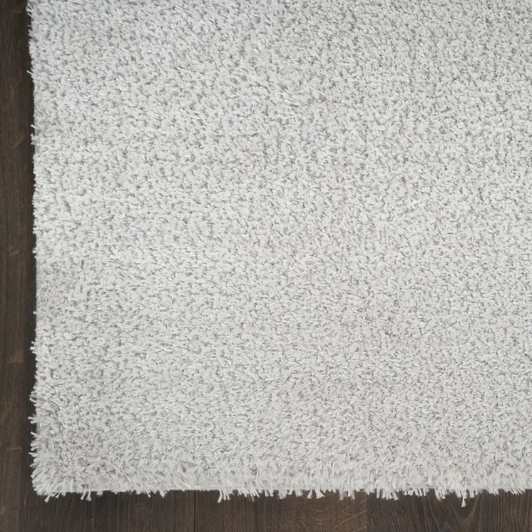 5' X 7' Silver Shag Power Loom Area Rug