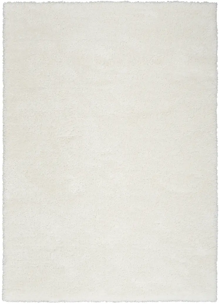 5' X 7' Ivory Shag Power Loom Area Rug